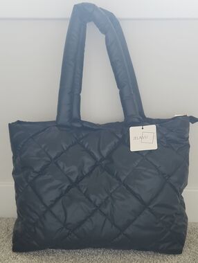 Jelavu Black Quilted Puffy Tote